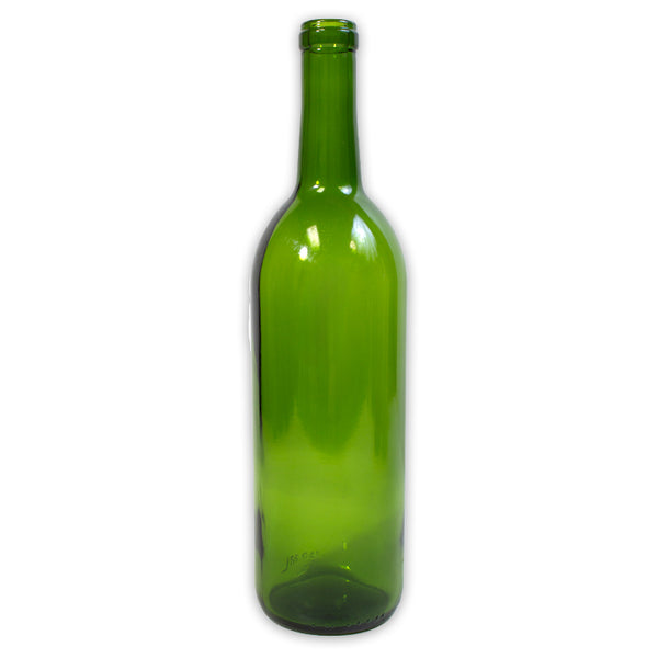**PICK UP ONLY**  750mL GREEN BORDEAUX FLAT BOTTOM WINE BOTTLE 12/CASE or EACH
