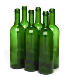 **PICK UP ONLY**  750mL GREEN BORDEAUX FLAT BOTTOM WINE BOTTLE 12/CASE or EACH