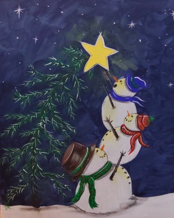 "The Three Snowmen" Paint on CANVAS w/ Tessa (Saturday, December 20th - 5:00pm)