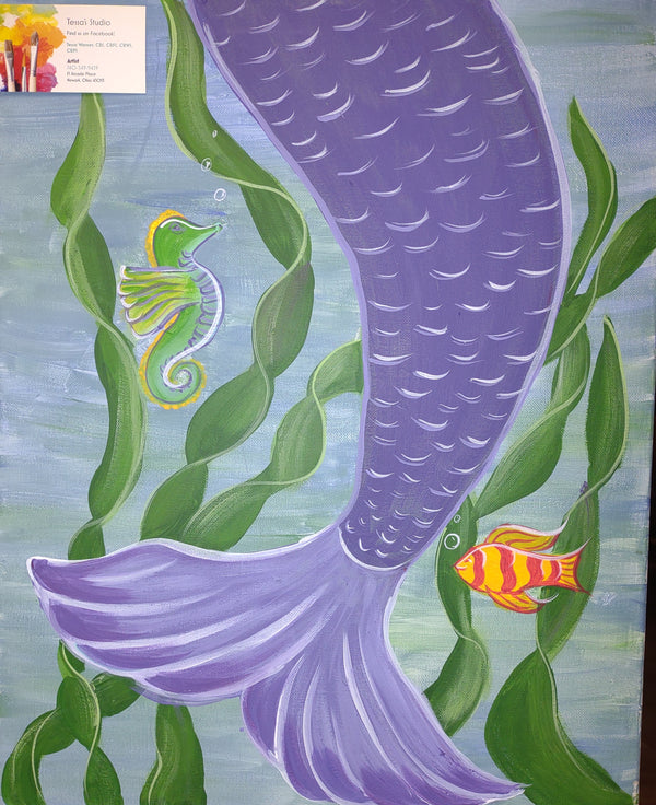 "Mermaid and Friends"  Paint on CANVAS w/ Tessa (Saturday, September 30th 2023, 5:00pm)