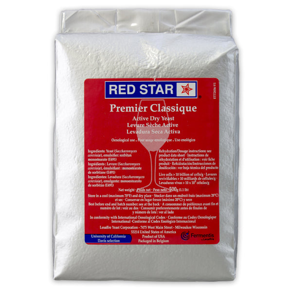 PREMIER CLASSIQUE RED STAR ACTIVE FREEZE-DRIED WINE YEAST 500G Brick